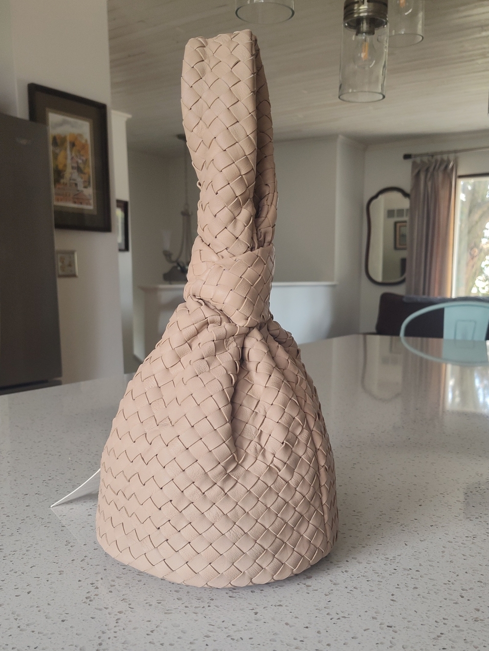 Cleobella Celine Woven Lamb Leather Top Knot Design Handbag - Picture 4 of 8